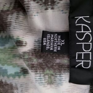 Kasper Print Blouse in Green and Brown